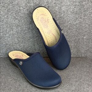 Fly Flot Made in Italy Women's Navy Slip-On Mesh Mules EU38|7.5-8